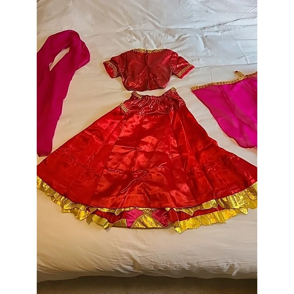 Girl's Bollywood Princess 4-Piece Costume - Size SM (4-6) - Picture 7 of 9